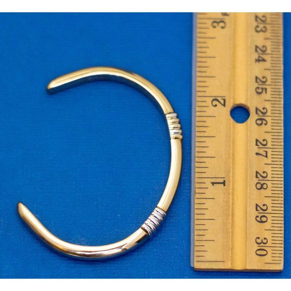 6 inch, Vintage Gold Tone Minimalist Unique  Cuff Bracelet by Avon - D11 - Picture 3 of 3